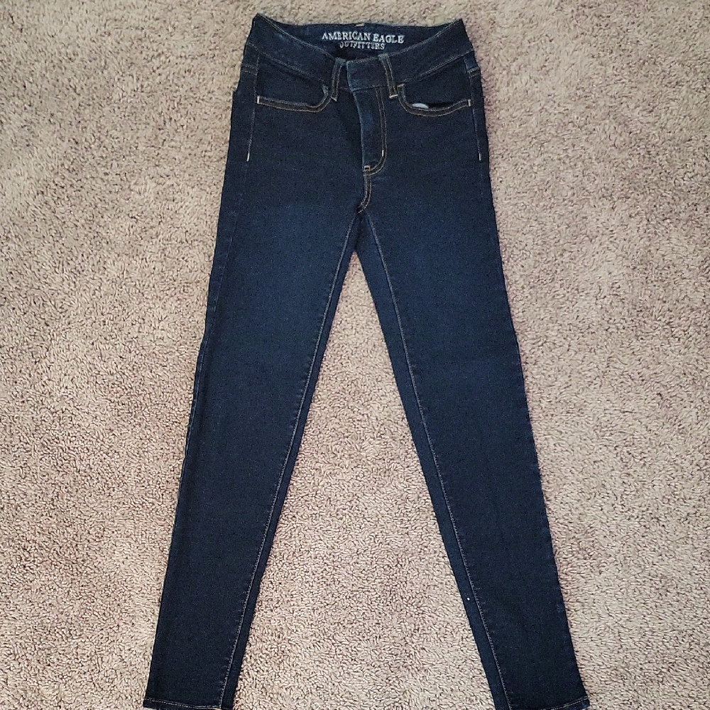 American Eagle Outfitters Women's Dark Blue Jeggings Size 00 Short